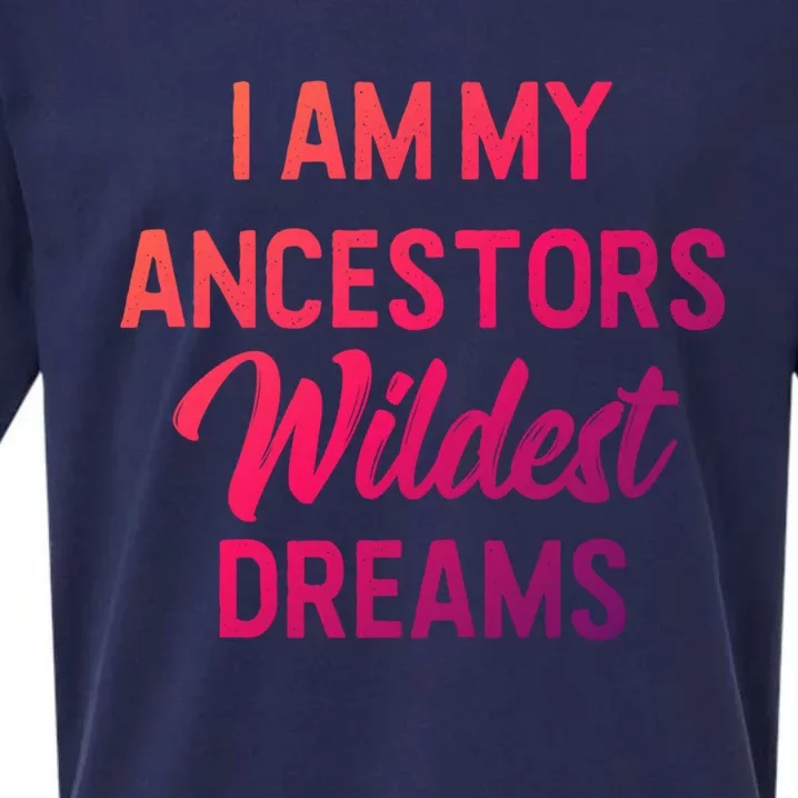 Black History Great Gift I Am My Ancestors Wildest Dreams Sueded Cloud Jersey T-Shirt