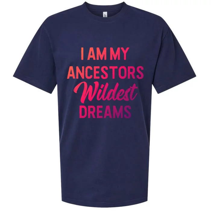 Black History Great Gift I Am My Ancestors Wildest Dreams Sueded Cloud Jersey T-Shirt