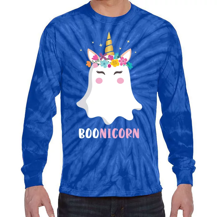 Boonicorn Halloween Ghost Ghoul Cute Unicorn Costume Gift Tie-Dye Long Sleeve Shirt