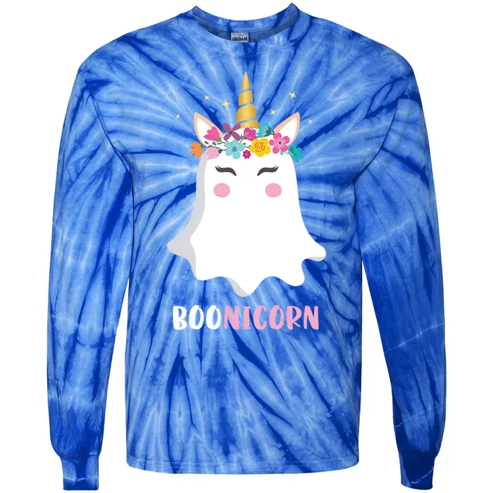 Boonicorn Halloween Ghost Ghoul Cute Unicorn Costume Gift Tie-Dye Long Sleeve Shirt