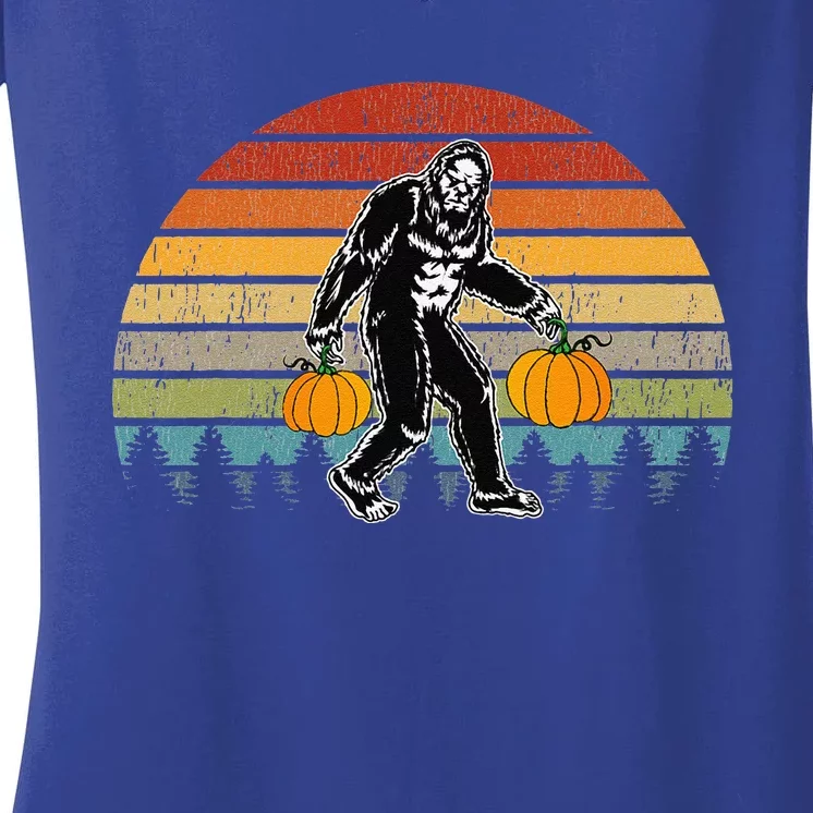 Bigfoot Halloween Gift Women's V-Neck T-Shirt