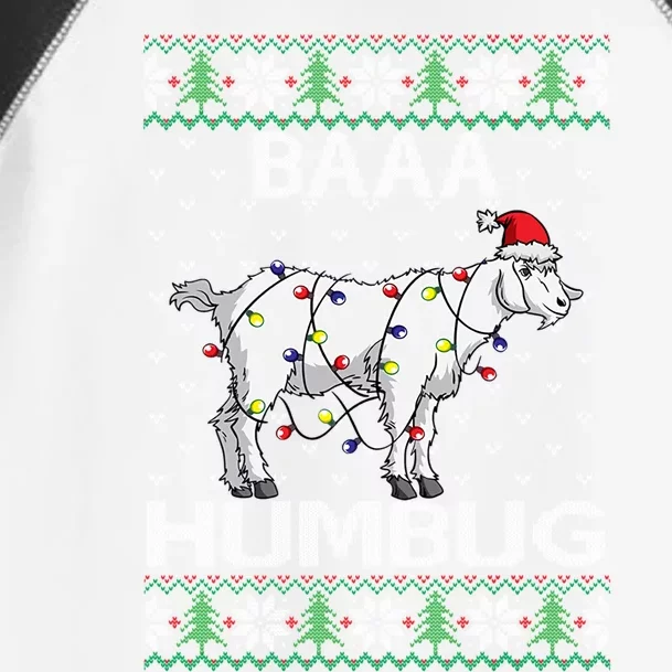 Baaa Humbug Goat Santa Hat Christmas Lights Ugly Sweater Gift Toddler Fine Jersey T-Shirt