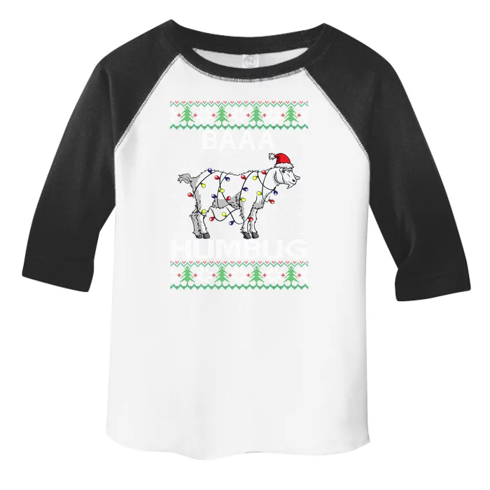 Baaa Humbug Goat Santa Hat Christmas Lights Ugly Sweater Gift Toddler Fine Jersey T-Shirt