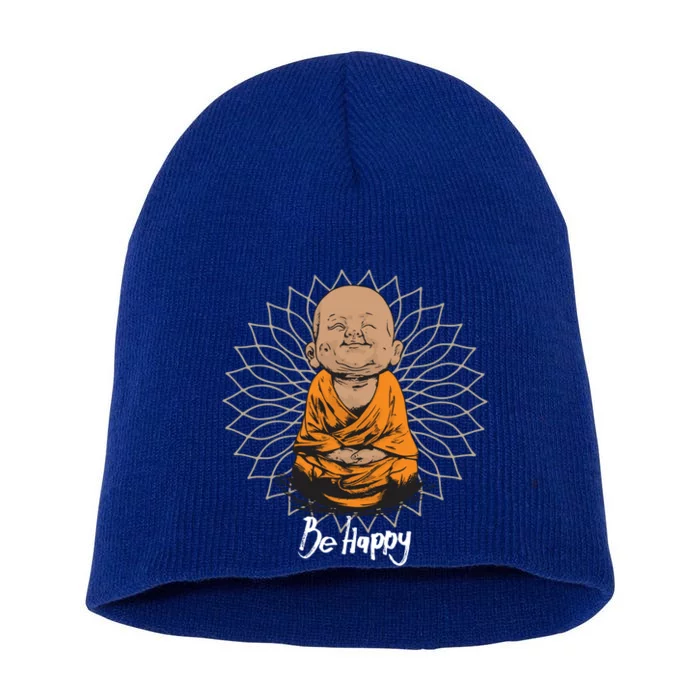 Be Happy Gift Heavily Meditated Gift Buddha Yoga Gift New Cool Gift Short Acrylic Beanie