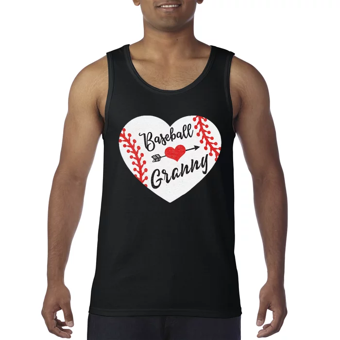 Baseball Heart Granny Grandma Mother's Day Gift Tank Top