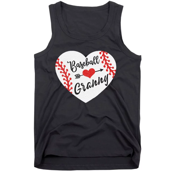 Baseball Heart Granny Grandma Mother's Day Gift Tank Top