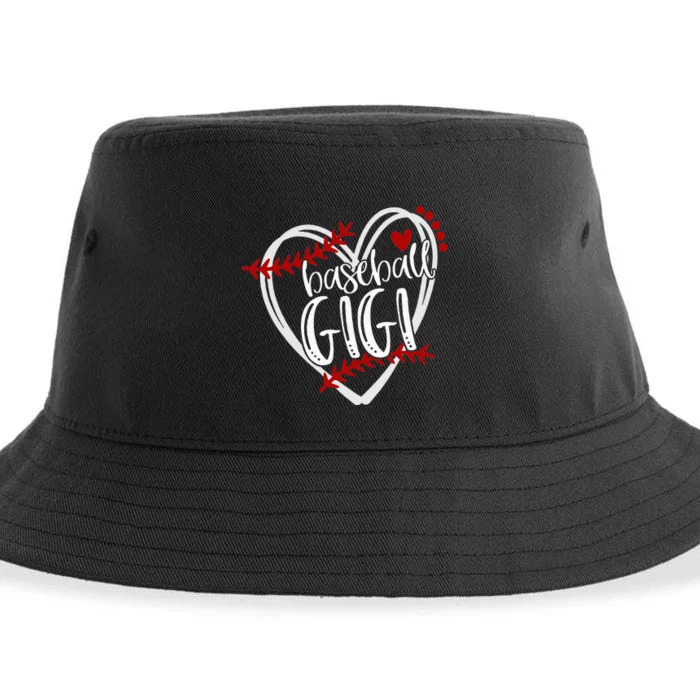 Baseball Heart GIGI Grandma T Trendy Sustainable Bucket Hat