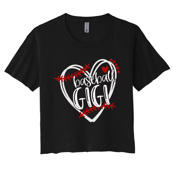 Baseball Heart GIGI Grandma T Trendy Women's Crop Top Tee