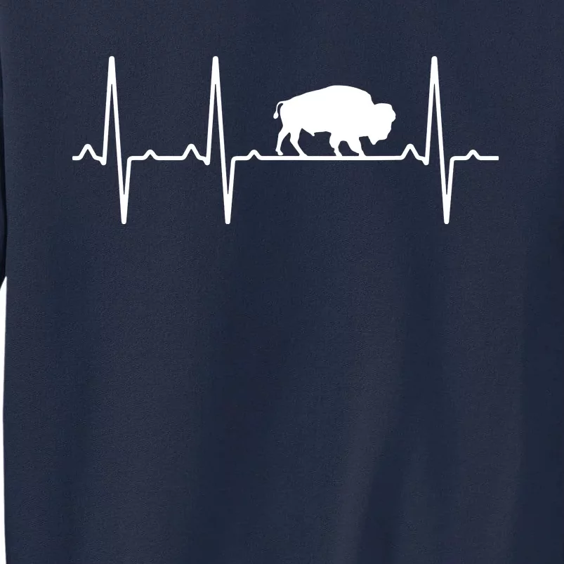 Buffalo Heartbeat Gift For Men Women Tamaraw Bison Lover Tall Sweatshirt