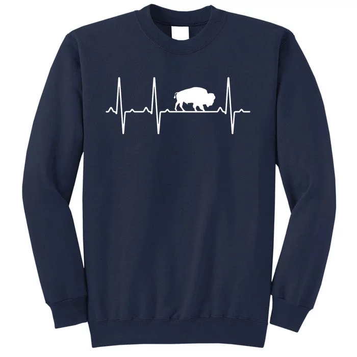 Buffalo Heartbeat Gift For Men Women Tamaraw Bison Lover Tall Sweatshirt