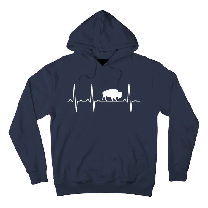 Buffalo Heartbeat Gift For Men Women Tamaraw Bison Lover Tall Hoodie