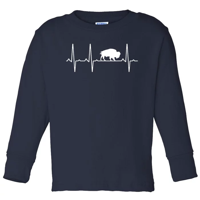 Buffalo Heartbeat Gift For Men Women Tamaraw Bison Lover Toddler Long Sleeve Shirt