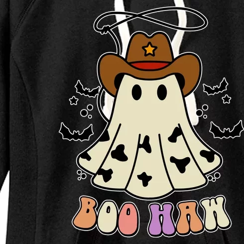 Boo Haw Ghost Western Cowboy Cowgirl Halloween Women's Fleece Hoodie