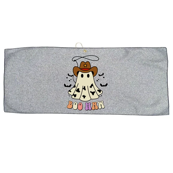 Boo Haw Ghost Western Cowboy Cowgirl Halloween Large Microfiber Waffle Golf Towel