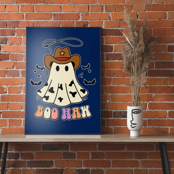 Boo Haw Ghost Western Cowboy Cowgirl Halloween Poster