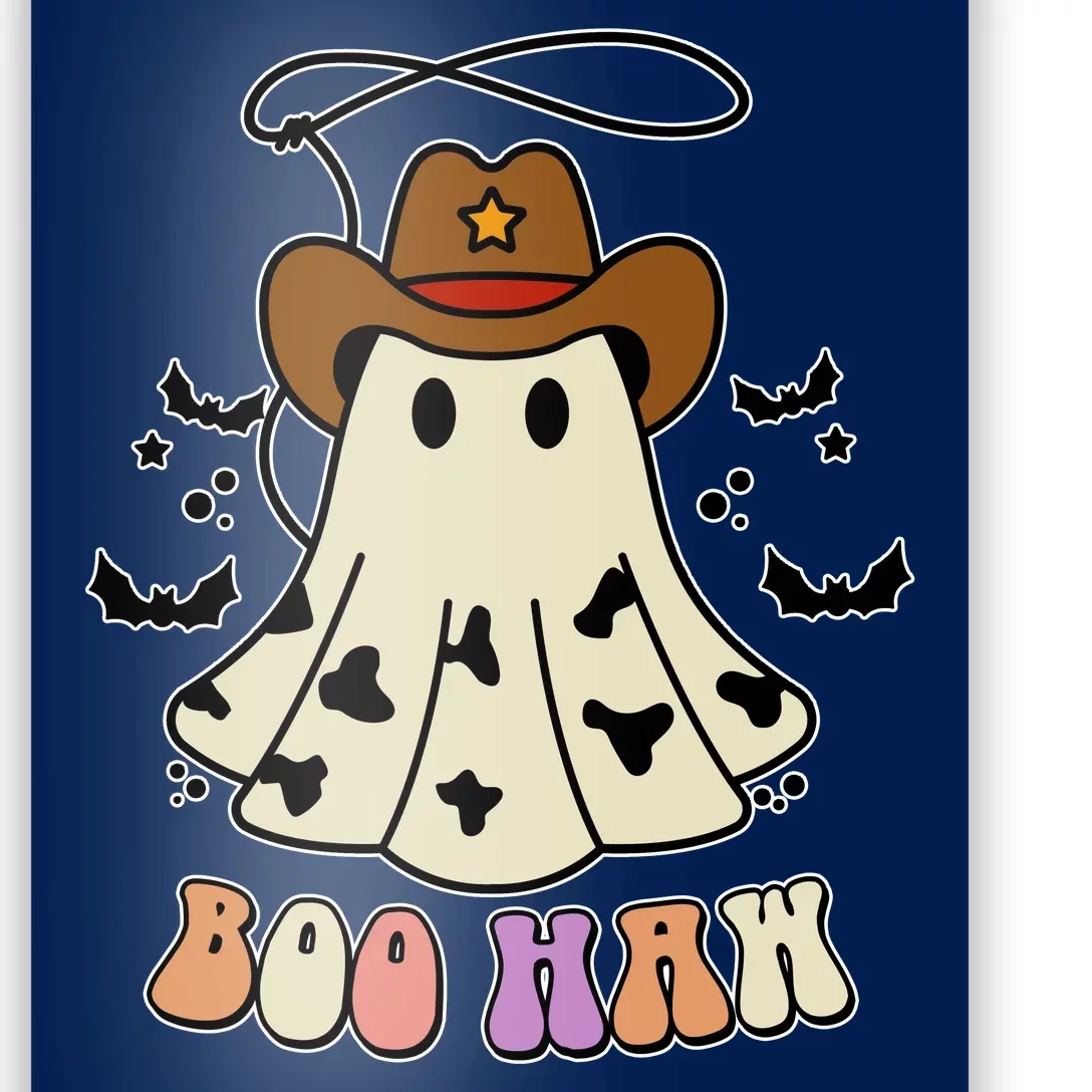 Boo Haw Ghost Western Cowboy Cowgirl Halloween Poster