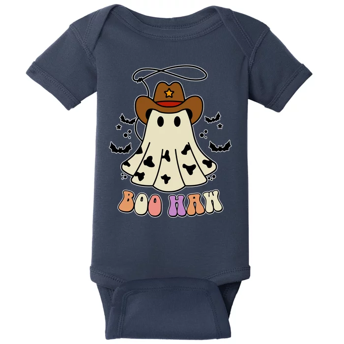 Boo Haw Ghost Western Cowboy Cowgirl Halloween Baby Bodysuit