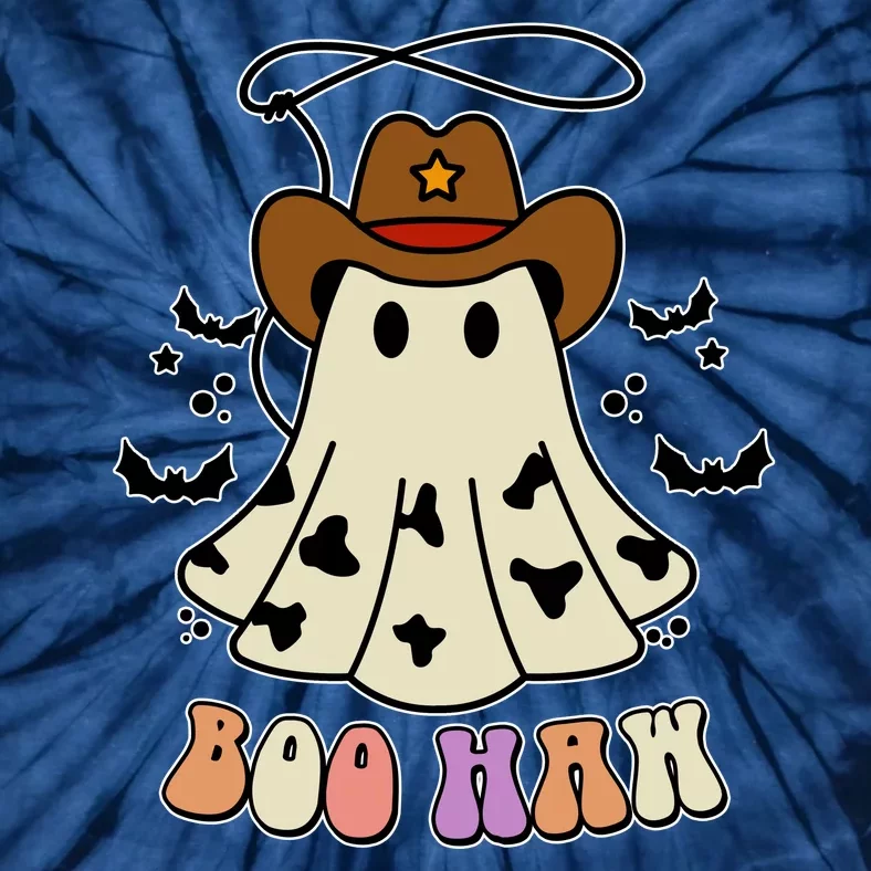 Boo Haw Ghost Western Cowboy Cowgirl Halloween Tie-Dye T-Shirt