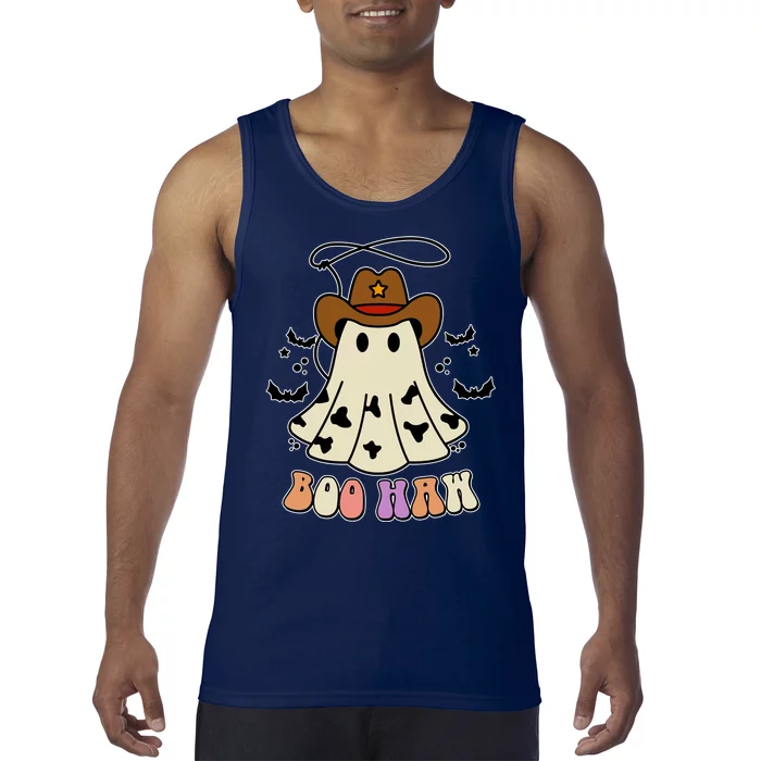 Boo Haw Ghost Western Cowboy Cowgirl Halloween Tank Top