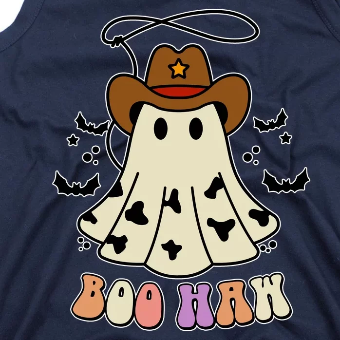 Boo Haw Ghost Western Cowboy Cowgirl Halloween Tank Top