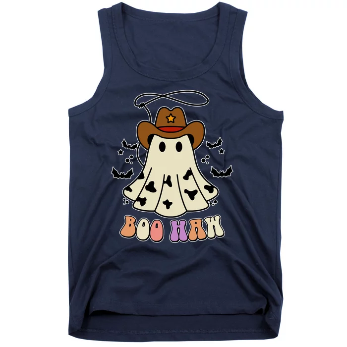 Boo Haw Ghost Western Cowboy Cowgirl Halloween Tank Top