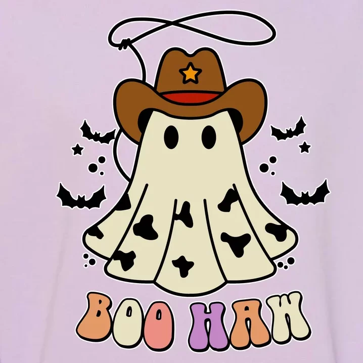 Boo Haw Ghost Western Cowboy Cowgirl Halloween Garment-Dyed Sweatshirt