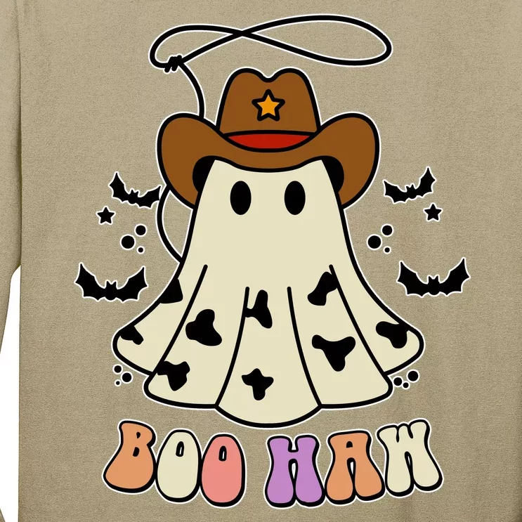 Boo Haw Ghost Western Cowboy Cowgirl Halloween Long Sleeve Shirt