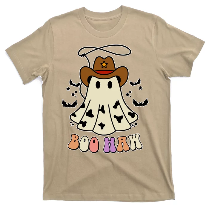 Boo Haw Ghost Western Cowboy Cowgirl Halloween T-Shirt