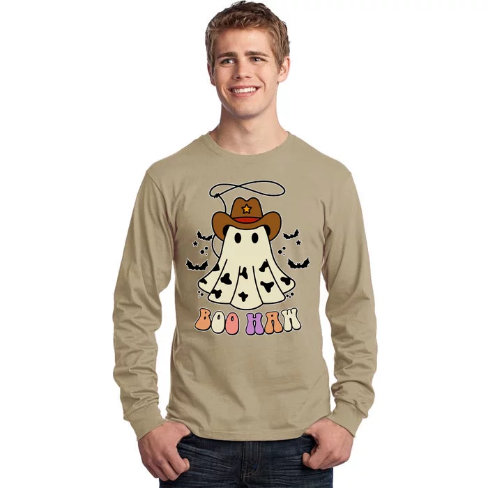 Boo Haw Ghost Western Cowboy Cowgirl Halloween Tall Long Sleeve T-Shirt