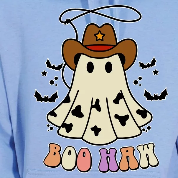 Boo Haw Ghost Western Cowboy Cowgirl Halloween Unisex Surf Hoodie