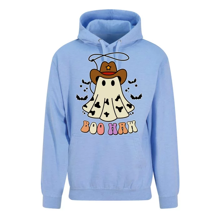 Boo Haw Ghost Western Cowboy Cowgirl Halloween Unisex Surf Hoodie