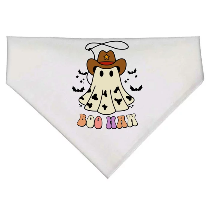 Boo Haw Ghost Western Cowboy Cowgirl Halloween USA-Made Doggie Bandana