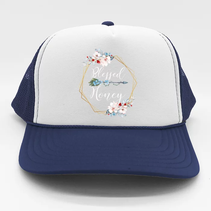 Blessed Honey Grandma Gift Trucker Hat