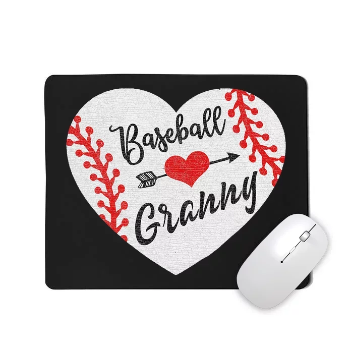 Baseball Heart Granny Grandma Mother's Day Gift Mousepad