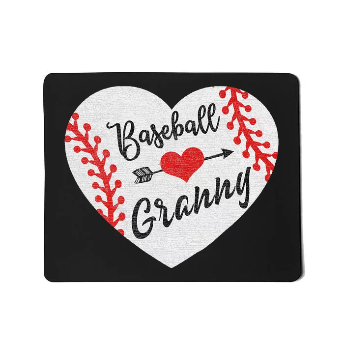 Baseball Heart Granny Grandma Mother's Day Gift Mousepad