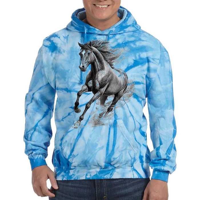 Beautiful Horse Graphic funny Horse Lover Tie Dye Hoodie