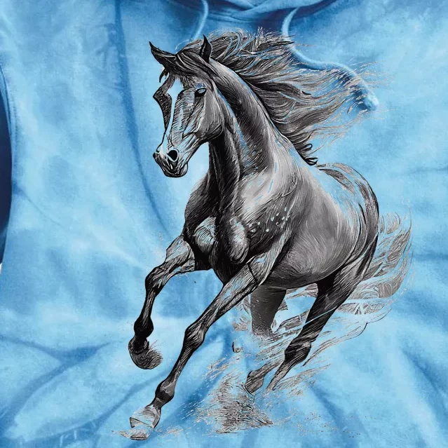 Beautiful Horse Graphic funny Horse Lover Tie Dye Hoodie