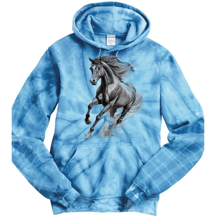 Beautiful Horse Graphic funny Horse Lover Tie Dye Hoodie