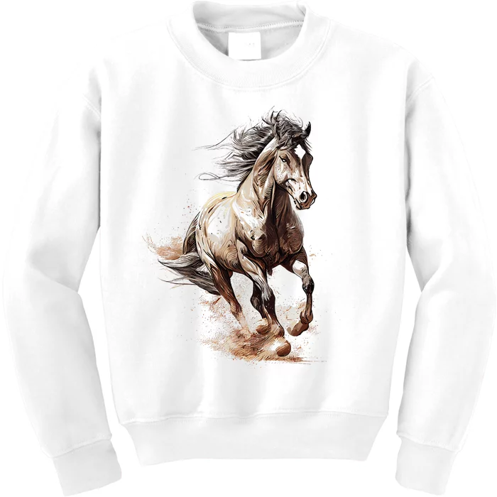 Beautiful Horse Graphic Horse Kids Sweatshirt