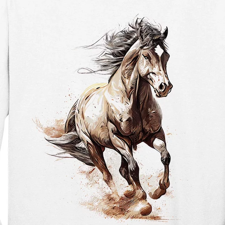 Beautiful Horse Graphic Horse funny animal Tall Long Sleeve T-Shirt