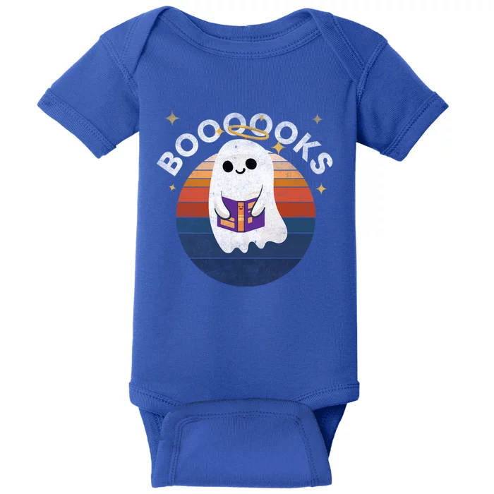 Boooooks Halloween Ghost Reading Book For Teacher And Student Cool Gift Baby Bodysuit