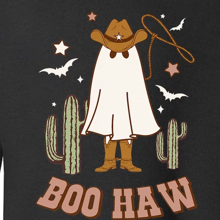 Boo Haw Ghost Funny Cowboy Cowgirl Western Halloween Toddler Sweatshirt