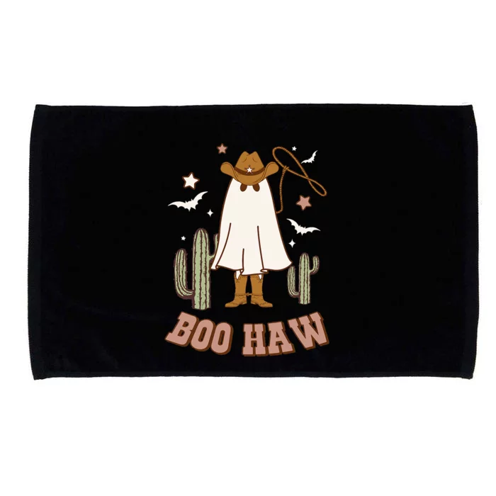 Boo Haw Ghost Funny Cowboy Cowgirl Western Halloween Microfiber Hand Towel