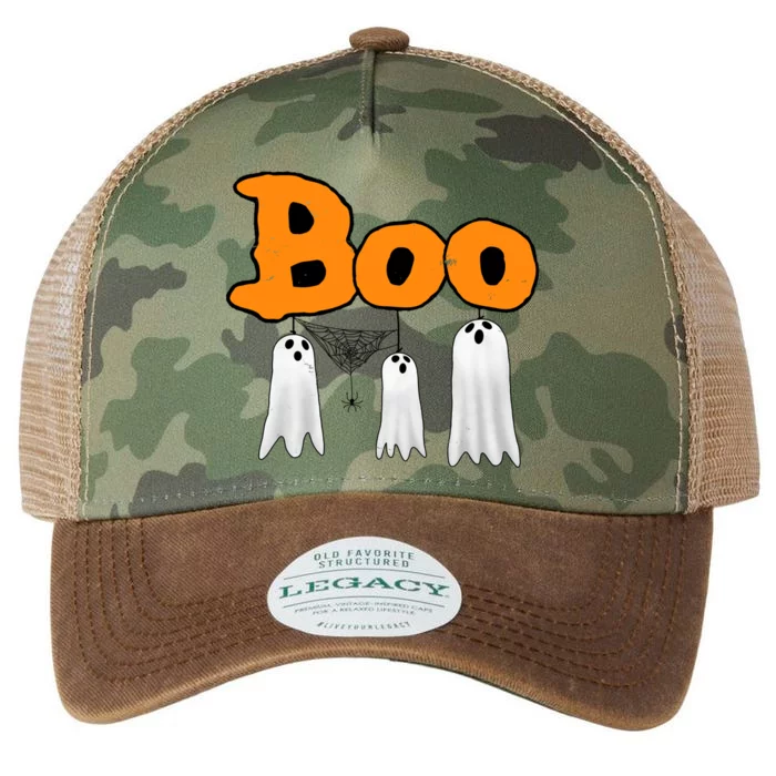 Boo Hanging Ghost Cute Funny Halloween Party Legacy Tie Dye Trucker Hat