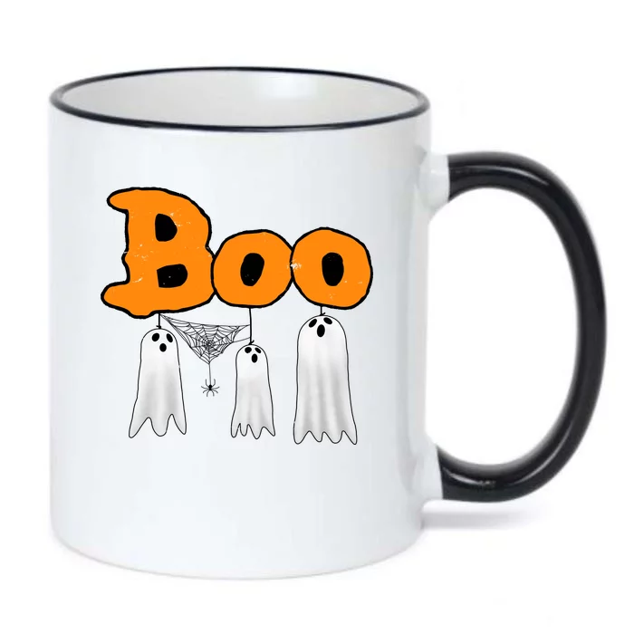 Boo Hanging Ghost Cute Funny Halloween Party Black Color Changing Mug