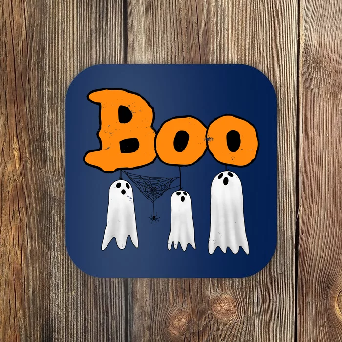 Boo Hanging Ghost Cute Funny Halloween Party Coaster