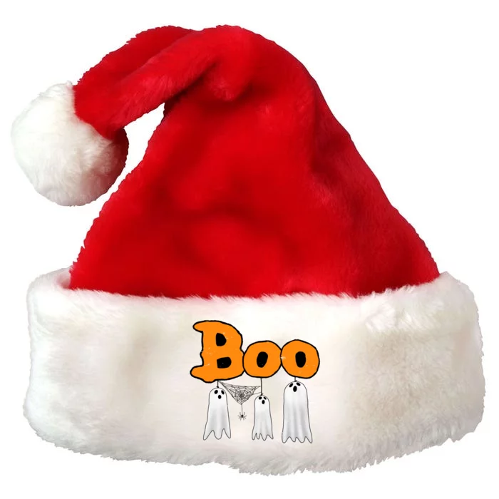 Boo Hanging Ghost Cute Funny Halloween Party Premium Christmas Santa Hat