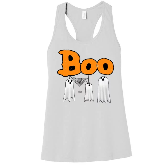 Boo Hanging Ghost Cute Funny Halloween Party Women's Racerback Tank