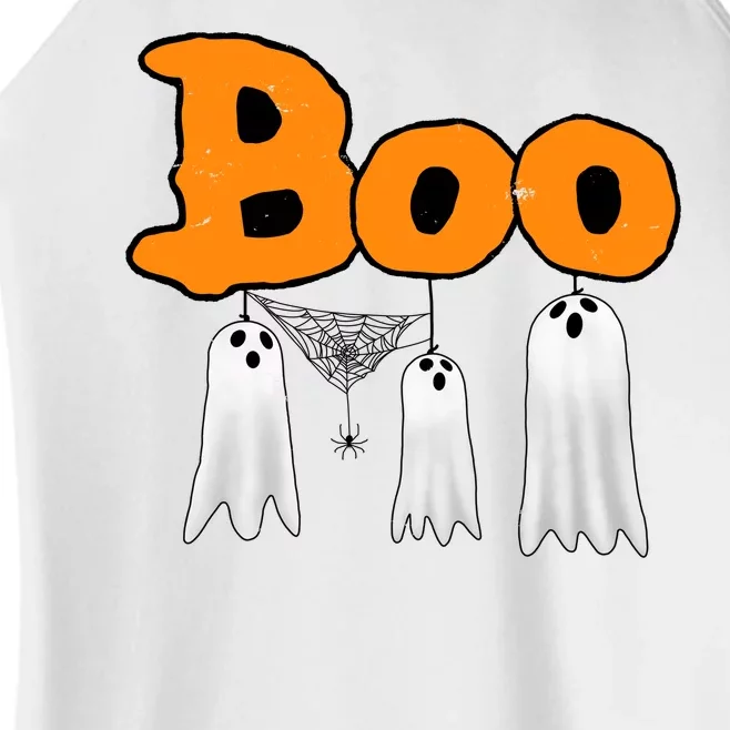 Boo Hanging Ghost Cute Funny Halloween Party Women’s Perfect Tri Rocker Tank