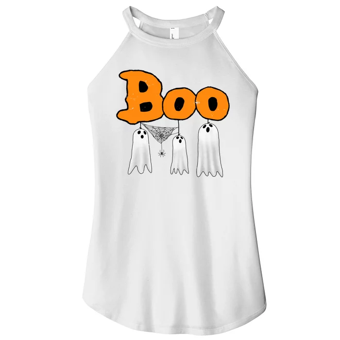 Boo Hanging Ghost Cute Funny Halloween Party Women’s Perfect Tri Rocker Tank